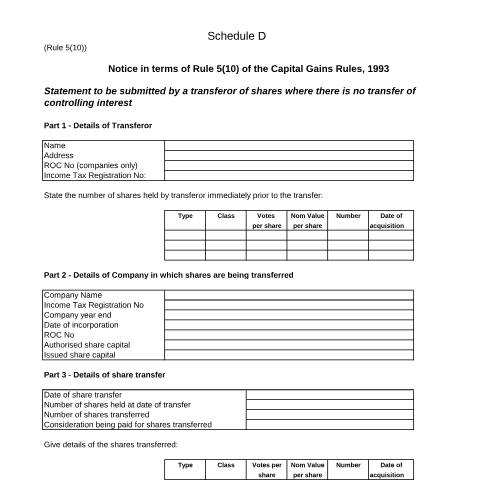 Document preview: Downloads — cgt_schedule_d.pdf — property_tax, Malta (CERFA n°cgt-schedule-d)