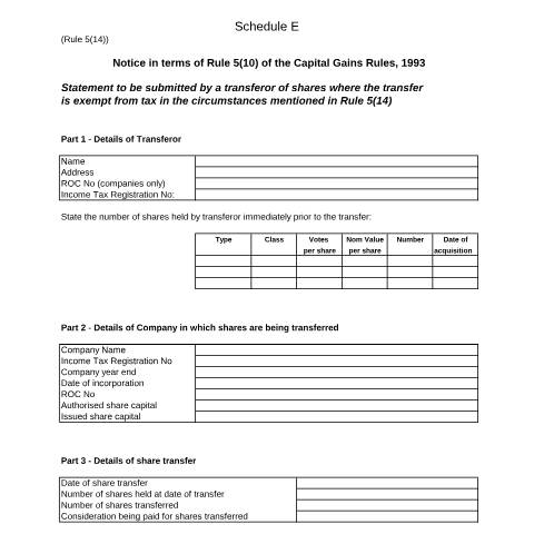 Document preview: Downloads — cgt_schedule_e.pdf — property_tax, Malta (CERFA n°cgt-schedule-e)