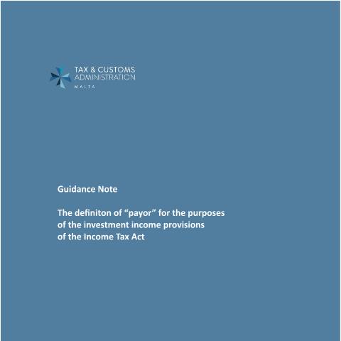 Document preview: Tax Guidelines — mtca-gudiance-note-def-of-payors.pdf — income_tax, Malta (CERFA n°mtca-gudiance-note-def-of-payors)