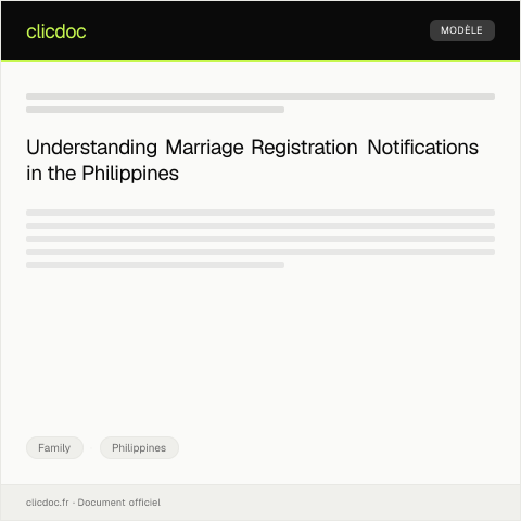 Document preview: Notification of Marriage Registration to Local Civil Registrar — Family, Philippines