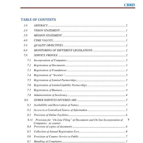 Document preview: 2020 Customer Charter — Policy, Mauritius (CERFA n°2020-Customer-Charter)