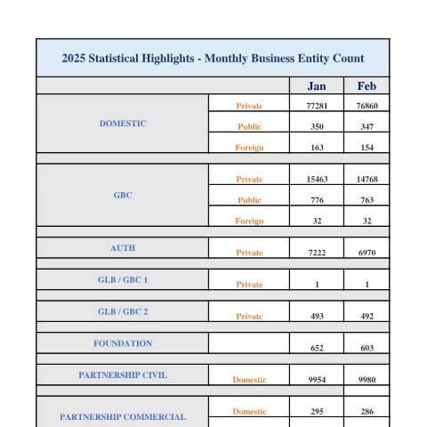 Document preview: new monthly statistics_jan_feb_2025 — Publication, Mauritius (CERFA n°new-monthly-statistics_jan_feb_2025)