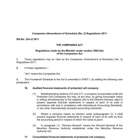 Document preview: GN. 234 of 2011 — Document, Mauritius (CERFA n°GN.-234-of-2011)