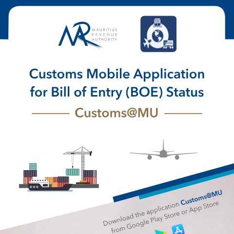 Document preview: Customs Mobile Application for Bill of Entry (BOE) Status — Form, Mauritius (CERFA n°BillOfEntry)