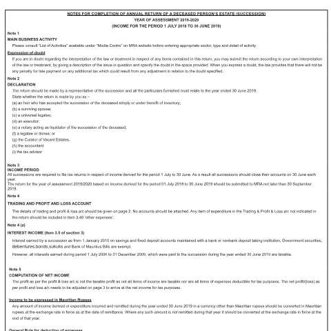Document preview: Notes — Document, Mauritius (CERFA n°NotesIT092019)