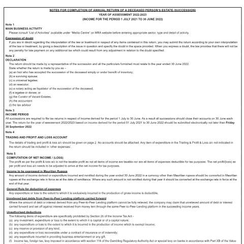 Document preview: 2022 / 2023 — Document, Mauritius (CERFA n°NotesIT09-2022)