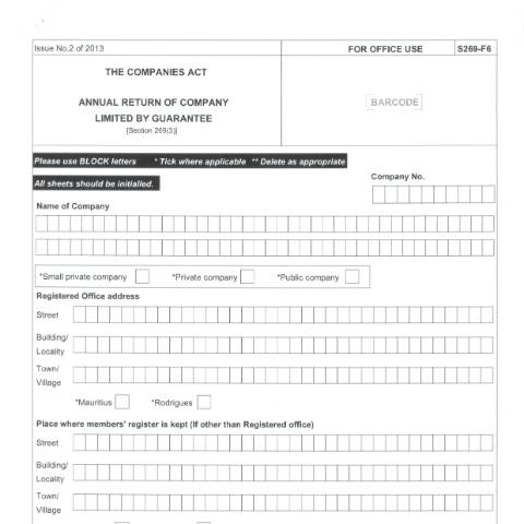 Document preview: F6 — Document, Mauritius (CERFA n°F6)