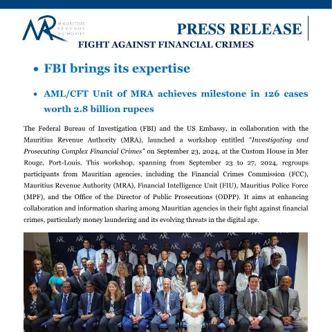 Document preview: Fight Against Financial Crimes (23.09.24) — Document, Mauritius (CERFA n°PressRelease230924)