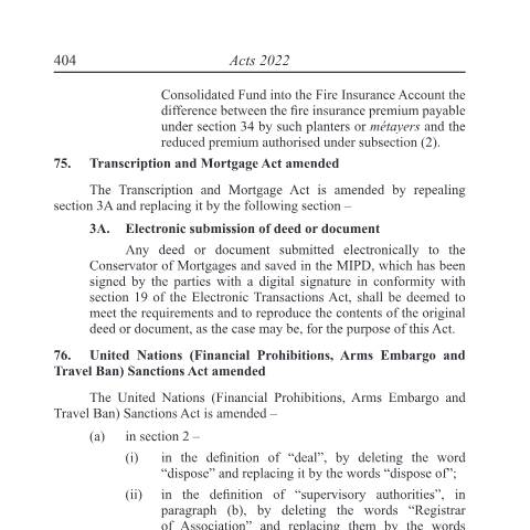 Document preview: Extract of Finance Act 2022 — Act / Law, Mauritius (CERFA n°Extract-of-Finance-Act-2022)