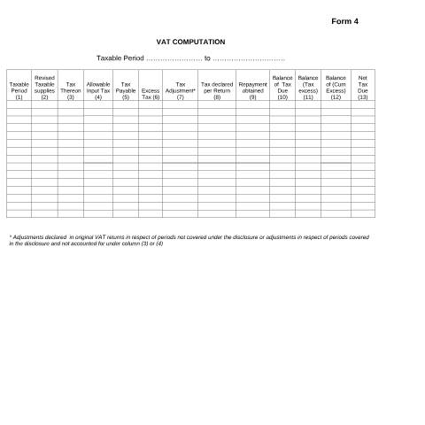 Document preview: Form 4 — Form, Mauritius (CERFA n°Form4Amnesty2013)