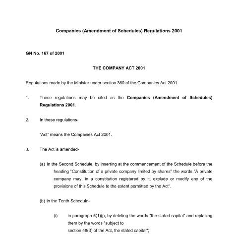 Document preview: GN. 167 of 2001 — Document, Mauritius (CERFA n°GN.-167-of-2001)