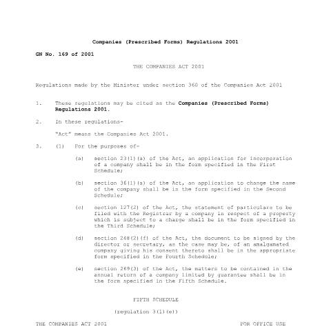 Document preview: GN. 169 of 2001 — Document, Mauritius (CERFA n°GN.-169-of-2001)