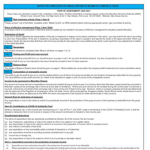 Document preview: 2020-2021 — Document, Mauritius (CERFA n°IT033ANotes2021)