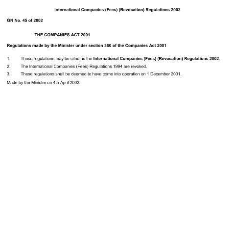 Document preview: GN. 45 of 2002 — Document, Mauritius (CERFA n°GN.-45-of-2002)