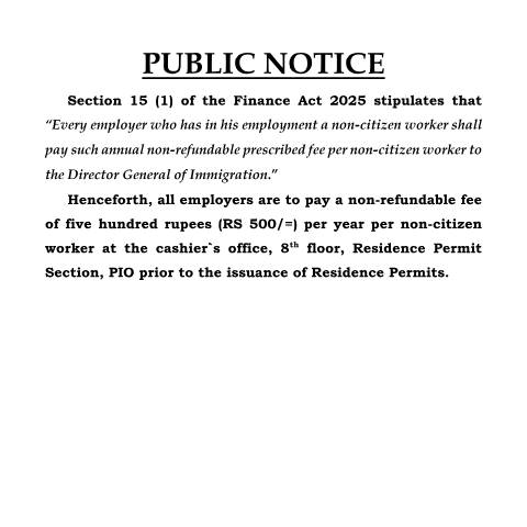 Document preview: PUBLIC NOTICE – 29.12.2025 — Notice / Circular, Mauritius (CERFA n°PUBLIC-NOTICE-29.12.2025)