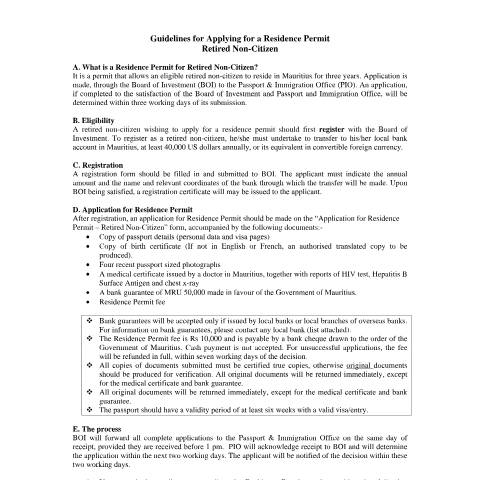 Document preview: g_resid — Document, Mauritius (CERFA n°g_resid)