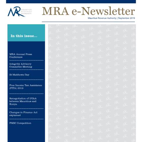 Document preview: September 2019 — Document, Mauritius (CERFA n°NewsletterSeptember2019)
