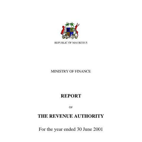 Document preview: 2001 — Publication, Mauritius (CERFA n°reportp)