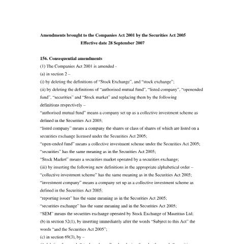 Document preview: am_sec_2005 — Document, Mauritius (CERFA n°am_sec_2005)