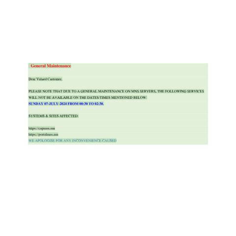 Document preview: General Maintenance — Document, Mauritius (CERFA n°General-Maintenance)