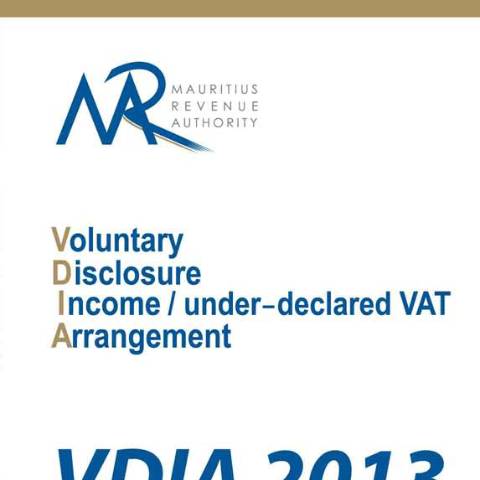 Document preview: Voluntary Disclosure Income / undeclared VAT Arrangement (VDIA) — Document, Mauritius (CERFA n°VDIAv1)