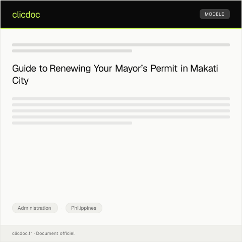Document preview: Application for Mayor’s Permit Renewal at Makati City Hall — Administration, Philippines