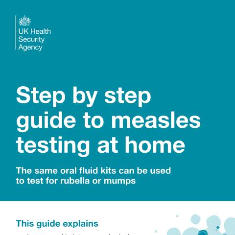 Document preview: Measles, mumps, rubella: oral fluid testing forms and instructions — UK Health Security Agency, United Kingdom