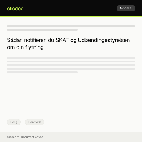 Document preview: Meddelse om flytning — Bolig, Danmark