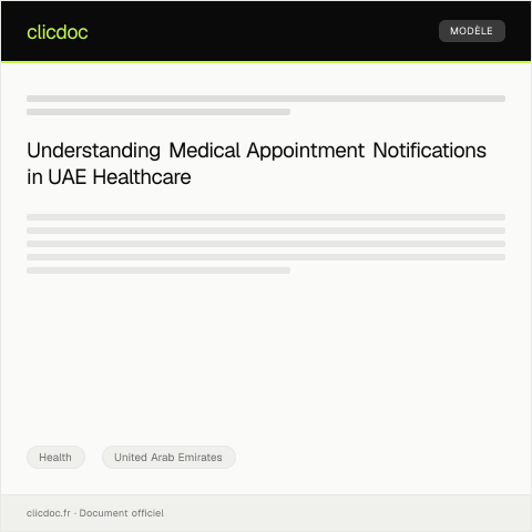 Document preview: Notification of Medical Appointment via Dubai Health Authority — Health, United Arab Emirates