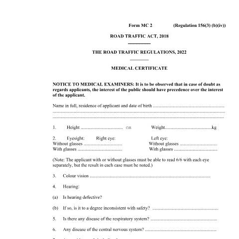 Document preview: Medical Certificate Form — Form, Jamaica (CERFA n°Medical+Certificate)