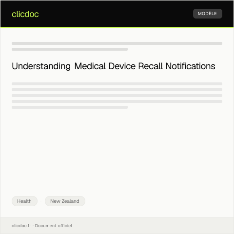 Document preview: Notification of Medical Device Recall (INZ 1820) - pānui mō te whakahokinga taputapu rongoā — Health, New Zealand