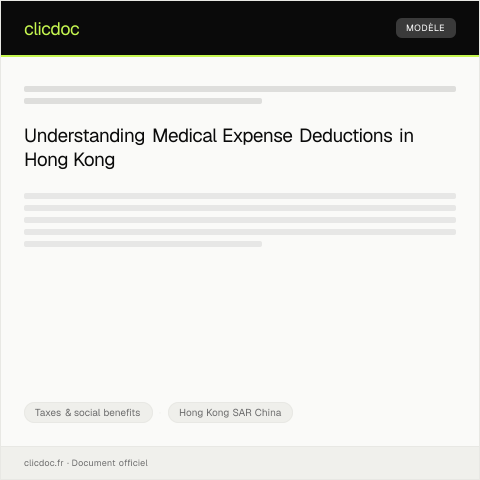 Document preview: Application for Medical Expense Deduction / 醫療費用扣除申請 — Taxes & social benefits, Hong Kong SAR China