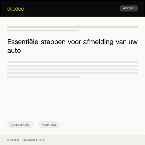 Documentvoorvertoning: Melding van afmelding auto voor Belastingdienst — Consommatie, Nederland