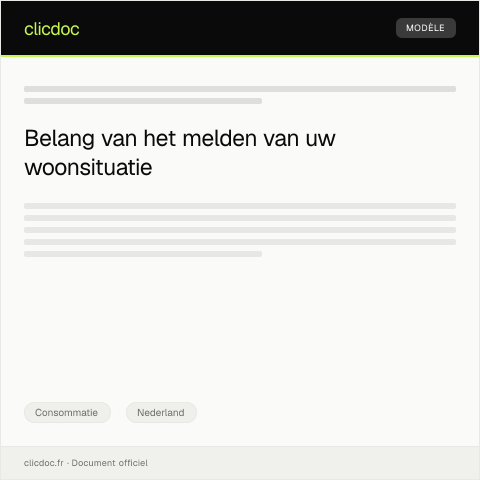 Documentvoorvertoning: Melding van gewijzigde woonsituatie bij de Belastingdienst — Consommatie, Nederland