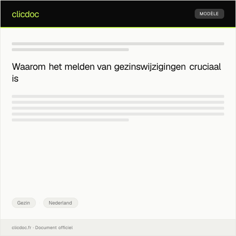 Documentvoorvertoning: Melding van wijziging in gezinsomstandigheden — Gezin, Nederland