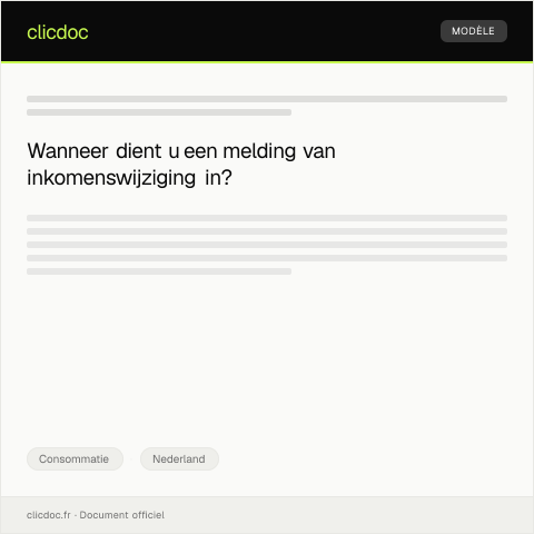 Documentvoorvertoning: Melding van inkomenswijziging aan Belastingdienst — Consommatie, Nederland