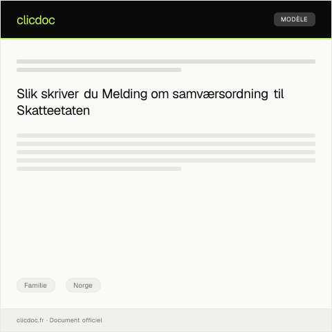 Document preview: Melding om samværsordning — Familie, Norge