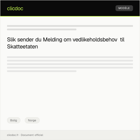 Document preview: Melding om vedlikeholdsbehov — Bolig, Norge