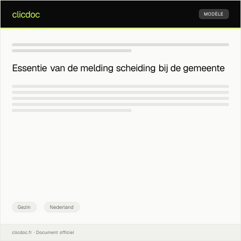 Documentvoorvertoning: Melding scheiding bij de gemeente — Gezin, Nederland