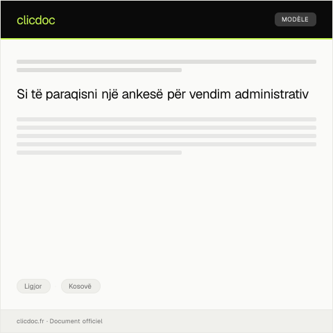 Document preview: Mënyra e ankesës për vendim administrativ — Ligjor, Kosovë