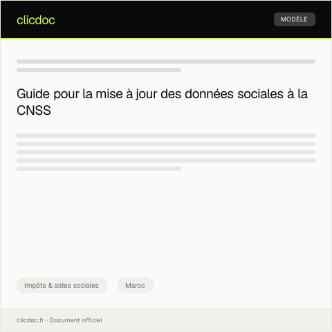 Aperçu du document Mise à jour des données sociales dans le système numérique — Impôts & aides sociales, Maroc