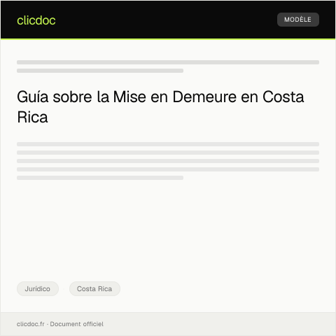 Vista previa del documento Mise en Demeure — Jurídico, Costa Rica