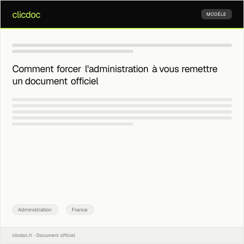Aperçu du document Mise en demeure pour obtenir un document administratif — Administration, France