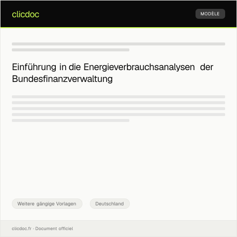 Dokumentvorschau: Mitteilung über Energieverbrauchsanalysen — Weitere gängige Vorlagen, Deutschland