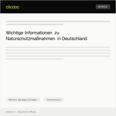 Dokumentvorschau: Mitteilung über Naturschutzmaßnahmen — Weitere gängige Vorlagen, Deutschland
