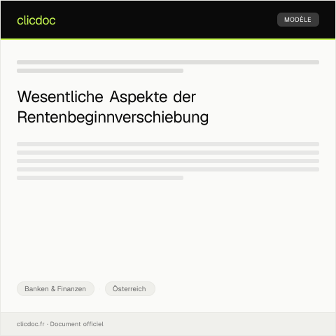 Dokumentvorschau: Mitteilung bei Verschiebung des Rentenbeginns — Banken & Finanzen, Österreich