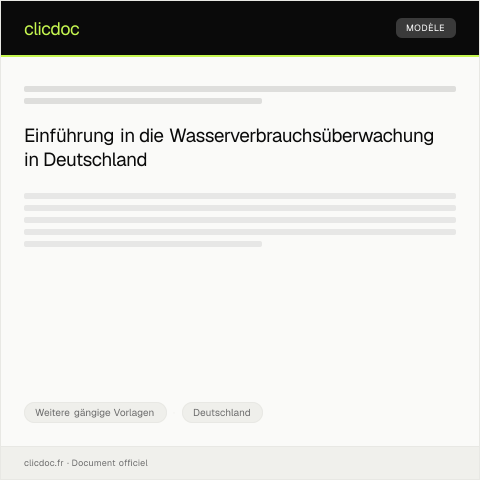 Dokumentvorschau: Mitteilung über Wasserverbrauchsüberwachung — Weitere gängige Vorlagen, Deutschland