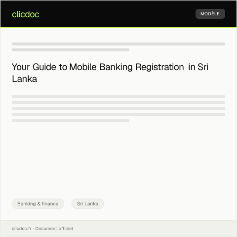 Document preview: Mobile Banking Registration Form — Banking & finance, Sri Lanka