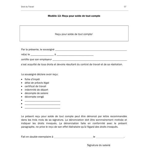 Aperçu du document Solde de tout compte - modèle de reçu — Licenciement resiliation, Luxembourg (CERFA n°modele-n-13-recu-pour-solde-de-tout-compte)