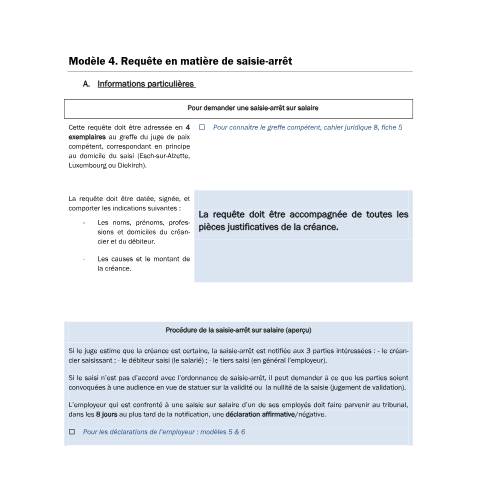 Aperçu du document Saisie-arrêt - modèle de requête — Salaires, Luxembourg (CERFA n°50081b6aa7497_c7_m4_requete_saisie_arret)